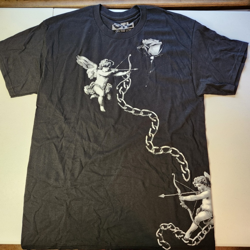OTL On The Low Los Angeles Cherub Graphic Black T-Shirt, Size L
